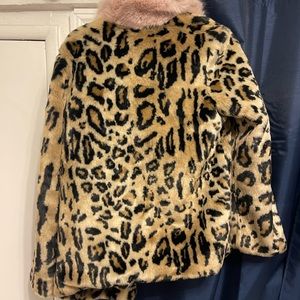 Cheetah coat with pink fur